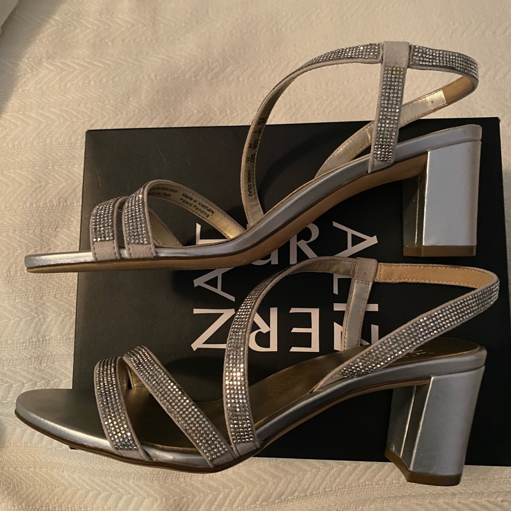 Naturalizer Vanessa2 Silver Strappy Heeled Sandals - Women - Picture 4 of 5